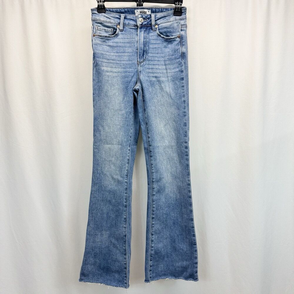 Paige Laurel Canyon High Rise Jeans 25 Marienne Raw Hem Bootcut Flare Boho Indie